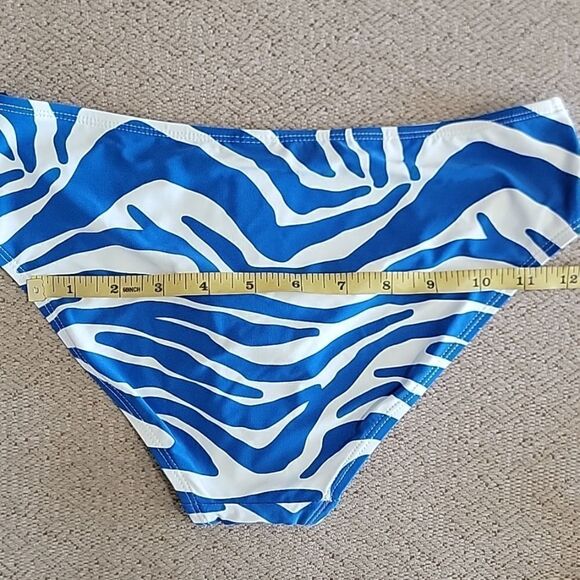 Niptuck Blue and White Zebra Print Bikini Swimsuit Bottom Size 6 - Picture 9 of 13